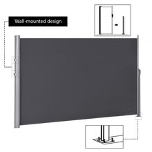 Load image into Gallery viewer, 118.5&quot; x 63&quot; Patio Retractable Folding Side Awning Screen Privacy Divider
