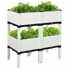 Load image into Gallery viewer, Set of 4 Elevated Flower Vegetable Herb Grow Planter Box
