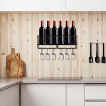 Load image into Gallery viewer, Wall Mounted Metal Wine Rack Wine Bottle Storage
