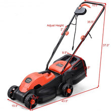 Load image into Gallery viewer, 14&quot; Electric Push Lawn Corded Mower with Grass Bag-Red
