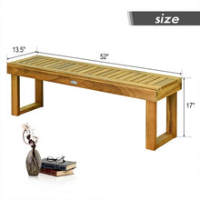 Load image into Gallery viewer, 52&quot; Acacia Wood Dining Bench with Slatted Seat
