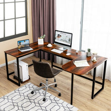 Load image into Gallery viewer, 79&quot; U-Shaped Computer Desk with CPU Stand for Home Office -Brown
