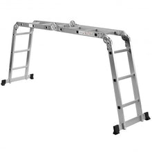 Load image into Gallery viewer, 12.5&#39; 12-Step Multi Purpose Aluminum Folding Scaffold Ladder
