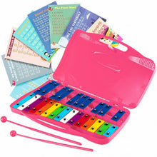 Load image into Gallery viewer, 25 Notes Kids Glockenspiel Chromatic Metal Xylophone-Pink
