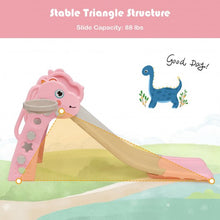 Load image into Gallery viewer, 3 in 1 Kids Slide Baby Play Climber Slide Set with Basketball Hoop -Pink
