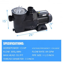 Load image into Gallery viewer, 1.5HP Swimming Pool Electric Pump Water Pump SPA DC 5040 GPH 1-1/2&quot; NPT
