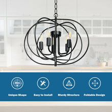 Load image into Gallery viewer, 16&quot; Folding Rotatable Chandelier 5 Lights Metal Ceiling Lamp

