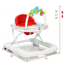 Load image into Gallery viewer, 2-in-1 Foldable Baby Walker with Adjustable Heights-Red
