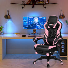 Load image into Gallery viewer, Adjustable Gaming Chair with Footrest for Home Office-Pink
