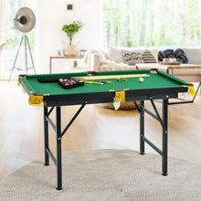 Load image into Gallery viewer, 47&quot; Folding Billiard Table Pool Game Table with Cues and Brush Chalk -Green
