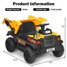 Load image into Gallery viewer, 12V Battery Kids Ride On Dump Truck  with Electric Bucket
