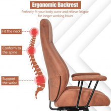 Load image into Gallery viewer, High Back Ergonomic Office Chair with Suede Fabric-Deep Brown
