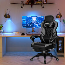 Load image into Gallery viewer, Adjustable Gaming Chair with Footrest for Home Office-Gray
