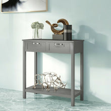 Load image into Gallery viewer, 2 Drawers Accent Console Entryway Storage Shelf-Gray
