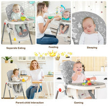 Load image into Gallery viewer, Folding Baby High Dining Chair with 6-Level Height Adjustment-Gray
