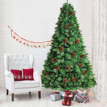 Load image into Gallery viewer, 8 Feet Unlit Hinged PVC Artificial Christmas Pine Tree with Red Berries
