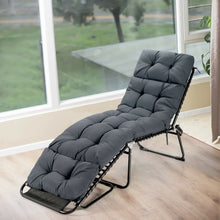 Load image into Gallery viewer, 73&quot; Lounge Chaise Cushion Padded Recliner for Indoor and Outdoor-Gray
