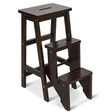 Load image into Gallery viewer, 3 Tier Step Stool 3 in 1 Folding Ladder Bench-Brown
