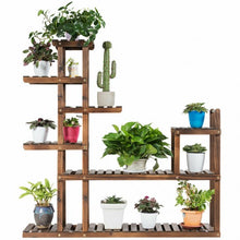 Load image into Gallery viewer, 7-Tier Flower Wood Stand Plant Display Rack Storage Shelf
