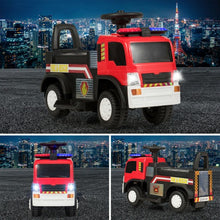 Load image into Gallery viewer, Kids 6V Battery Powered Electric Ride On Fire Truck
