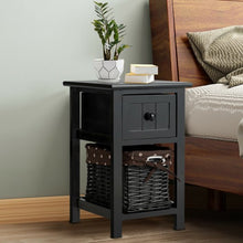 Load image into Gallery viewer, Wooden Mini 2-Layer Bedside End Table-Black

