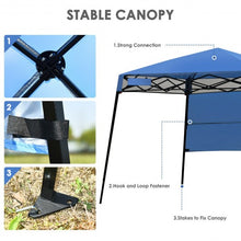 Load image into Gallery viewer, 7 x 7 FT Sland Adjustable Portable Canopy Tent w/ Backpack-Blue
