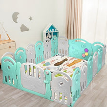 Load image into Gallery viewer, 18-Panel Baby Playpen with Music Box &amp; Basketball Hoop-Gray
