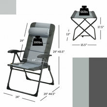 Load image into Gallery viewer, Set of 2 Patiojoy Patio Folding Dining Chair with Ottoman Set Recliner Adjustable-Gray
