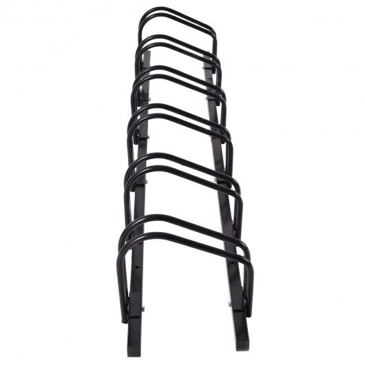 6 Bike Parking Garage Storage Bicycle Stand-Black