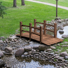 Load image into Gallery viewer, 5&#39; Wooden Garden Bridge Arc Stained Finish Footbridge Decorative
