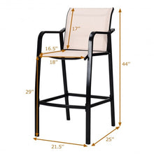Load image into Gallery viewer, 4 pcs Patio Counter Height Steel Frame Leisure Bar Chairs
