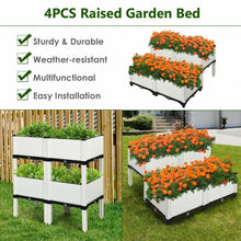 Load image into Gallery viewer, Set of 4 Elevated Flower Vegetable Herb Grow Planter Box
