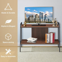 Load image into Gallery viewer, 2-Tier TV Stand w/ Shelves &amp; Metal Frame
