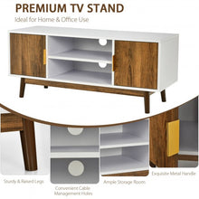 Load image into Gallery viewer, TV Stand Entertainment Media Console with 2 Storage Cabinets and Open Shelves
