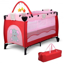 Load image into Gallery viewer, Baby Crib Playpen Playard Pack Travel Infant Bassinet Bed Foldable 4 color-pink
