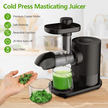 Load image into Gallery viewer, Horizontal Slow Masticating Extractor Juicer with Brush-Black
