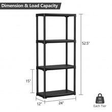 Load image into Gallery viewer, 24&#39;&#39; x 12&#39;&#39; x 52.5&#39;&#39; 4-tier Storage Shelf Rack for Garage Kitchen
