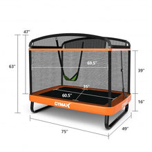 Load image into Gallery viewer, 6 Feet Kids Entertaining Trampoline with Swing Safety Fence-Orange
