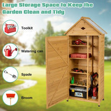 Load image into Gallery viewer, Wooden Outdoor Lockable Garden Tool Storage
