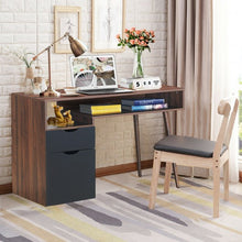 Load image into Gallery viewer, Computer Desk PC Writing Table Drawer and Cabinet with Wood Legs
