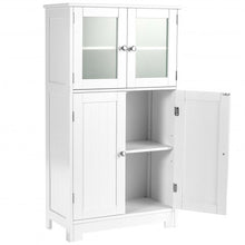 Load image into Gallery viewer, Bathroom Floor Storage Locker Kitchen Cabinet with Doors and Adjustable Shelf-White
