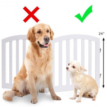 Load image into Gallery viewer, 24&quot; Configurable Folding Free Standing 4 Panel Wood Pet Fence-White
