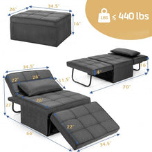 Load image into Gallery viewer, Sofa Bed 4 in 1 Multi-Function Convertible Sleeper Folding footstool-Gray
