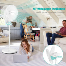 Load image into Gallery viewer, 16&quot; Oscillating Pedestal 3-Speed Adjustable Height Fan with Remote Control-White
