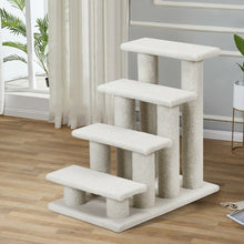 Load image into Gallery viewer, 4-Step Pet Stairs Carpeted Ladder Ramp Scratching Post Cat Tree Climber
