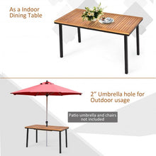 Load image into Gallery viewer, 55&quot; Patio Rattan Dining Table with Umbrella Hole
