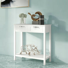 Load image into Gallery viewer, 2 Drawers Accent Console Entryway Storage Shelf-White
