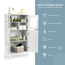 Load image into Gallery viewer, Bathroom Floor Storage Locker Kitchen Cabinet with Doors and Adjustable Shelf-White
