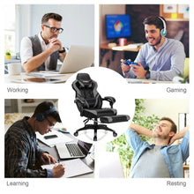 Load image into Gallery viewer, Adjustable Gaming Chair with Footrest for Home Office-Gray
