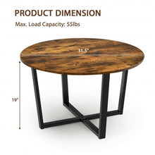 Load image into Gallery viewer, Round Industrial Style Cocktail Side Coffee Table With Metal Frame-Brown
